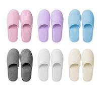 SUNOYA Set di 6 paia di pantofole per ospiti, pantofole per hotel, pantofole per ospiti, pantofole da bagno, taglia unica, antiscivolo, per spa, camera da letto, bagno, hotel