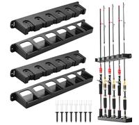 SUNOYA Supporto da parete per canna da pesca, 2 paia di supporti per canna da pesca, da parete, verticale, da 6 canne, porta canna da pesca, supporto per canna da pesca, da parete, garage, barca,