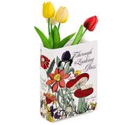 SUNOYA Vaso da libro in ceramica, unico vaso da libro, vaso a tulipano, vaso in ceramica per decorazione della casa, camera da letto, soggiorno, casa, decorazione da tavolo (L 20,5 x 13 x 6,5 cm)