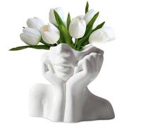 SUNOYA Vaso per Il Viso in Ceramica, Vaso Viso in Ceramica, Vaso Viso Donna Ceramica, Vaso Ceramica Bianco, Vasi Decorativo Creatività Moderno, Vasi in Ceramica per Il Soggiorno, La Casa
