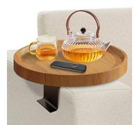 SUNOYA Vassoio per Bracciolo del Divano, Tavolino da Divano, Vassoio per Divano, Design Speciale, Pratico Supporto in Metallo, Diametro 30 cm, per Cene, Telecomandi, Bevande E Snack