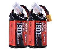 SUNPADOW - Confezione da 2 batterie 4S, 14,8 V, Lipo, 1500 mAh, 120 C, Soft Pack, con plug XT60 per RC FPV, elicotteri e aeroplani telecomandati, droni e quadricotteri, per hobbisti