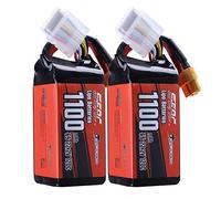 SUNPADOW Confezione da 2 batterie Lipo 6S 22,2 V, 1100 mAh, 120 C, Soft Pack with XT60 Plug for RC FPV Helicopter Airplane Drone Quadcopter Racing Hobby