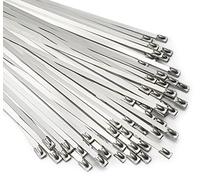 Sunplustrade 100pcs scarico in acciaio INOX da 30 cm, multiuso, bloccaggio fascette fermacavo