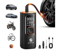 SUNPOW Compressore Aria Portatile Auto - Pompa d’Aria Cordless 160 PSI con Spegnimento Automatico, Display LCD ad Alta Precisione, 5 Modalità, per Auto, Moto, Biciclette e Palloni