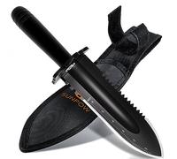SUNPOW Pala per Metal Detector - Cazzuola per Scavo con Doppio Bordo Seghettato per Carichi Pesanti - Strumenti per Scavo da Giardino con Guaina per il Trasporto - Accessori per Metal Detector