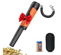 SUNPOW Pinpointer Metal Detector - Pinpointer Impermeabile Portatile a 360° con Luce LED e Batteria 9V per Caccia al Tesoro Oro- OTMD01 (Arancione)