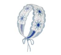 Sunproof Donne Fiore Hairband Crochet Rettangolo Turbante Dolce Elastico Hairbands Turbante Primavera Estate Accessori Per Capelli Maglia Fazzoletto