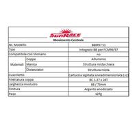 Sunrace Adattatore Per Coppette Del Movimento Centrale Bbm97 Metallic