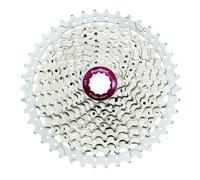 SunRace MX, Ruota Libera 10V Unisex Adulto, Argento/Rosso, 11-42D