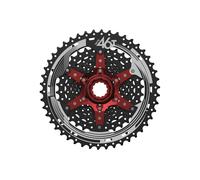SunRace MX, Ruota Libera 10V Unisex Adulto, Nero/Rosso, 11-46D