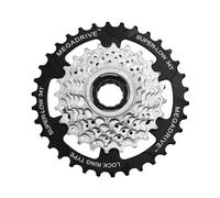 SUNRACE Ruota Libera a Filetto MEGADRIVE 7V x 13/28D in Acciaio Argento/Nero