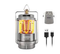 SUNREI Starfield 5 - Lanterna da campeggio vintage, 300 lm, dimmerabile | Luce ricaricabile USB-C, 105 ore, gancio da appendere e borsa portaoggetti, IPX5 4500 mAh, per glamping all'aperto e zaino in