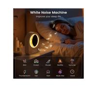 Sunrise Alarm Clock, White Noise Machine & Meteor Moonlight - 10 Soothing Sounds, Dual Alarms, Timer, Easy Snooze