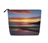Sunrise Bliss - Trousse per trucchi in finto lino, impermeabile, con chiusura a cerniera, per le tue esigenze quotidiane o di viaggio, Nero , Taglia unica