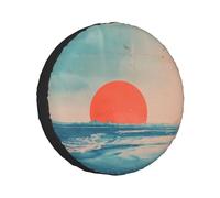 Sunrise By The Sea, copertura universale per ruota auto, resistente alle intemperie, resistente e facile da installare, disponibile in nero, bianco, grigio, argento