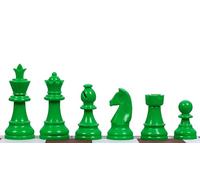 Sunrise Chess & Games Eleganti scacchi all'alba, Sunrise Chess Staunton 6 pezzi degli scacchi in plastica in verde - Un set di scacchi vivace, elegante e funzionale (altezza del re 95 mm)