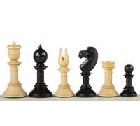 Sunrise Chess & Games - Pezzi da scacchi classici in bosso, re da 96 mm - 34 pezzi in legno con regine aggiuntive per caselle da 50 a 55 mm