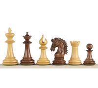 Sunrise Chess & Games - Pezzi da scacchi in acacia e bosso, re da 95 mm - 34 pezzi in legno intagliati con regine aggiuntive