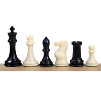Sunrise Chess & Games - Pezzi da scacchi Staunton esclusivi n. 7 in plastica bianco nero, 34 pezzi - Zavorrati in metallo, re da 104 mm per club, scuola e gioco