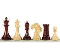 Sunrise Chess & Games Pezzi Derby Padouk, re 100 mm | 34 pezzi in padouk e bosso, regine aggiuntive, re 100 mm e dinamico design del cavallo