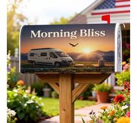 Sunrise Coperture magnetiche per cassetta postale, per esterni, rilassanti, campeggio, montagne, estate, arancione, decorazione per porta d'ingresso, 45,7 x 53,7 cm