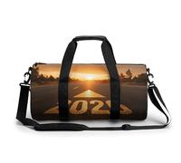 Sunrise Glowing Golden 2026 on The Road Borsa da palestra da viaggio per donne e uomini borsa da viaggio cilindrica borsa da allenamento sportiva con tracolla