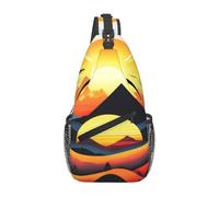 Sunrise Mountain È una borsa a tracolla casual da uomo con elevata capacità di archiviazione e una tasca applicata su ogni lato.