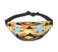 Sunrise Mountain - Marsupio a tracolla grande, alla moda, da viaggio, casual, per ragazzi, adatto per sport, corsa, ciclismo, viaggi, pesca