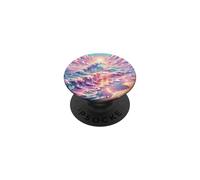 Sunrise Ocean Decor Dreamy Teal Beach Rosa Cielo Viola Onde PopSockets PopGrip Adesivo