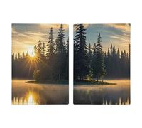 Sunrise on The Lake - Custodia per passaporto da viaggio, con scomparti per carte di credito e carta d'imbarco, organizer per documenti d'identità di famiglia (20 x 13 cm)