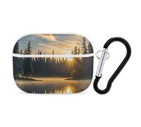 Sunrise on The Lake - Custodia protettiva per AirPods Pro con anello portachiavi, custodia protettiva rigida per AirPods Pro di seconda generazione, facile da aprire, protezione contro le cadute