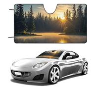 Sunrise on The Lake - Parasole per parabrezza dell'auto, mantiene fresco l'interno dell'auto, 129,5 x 71,1 cm, parasole pieghevole per finestrino anteriore, scudo termico per SUV, camion, blocca i