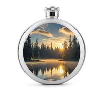 Sunrise on The Lake, piccola fiaschetta portatile da viaggio per liquori, in acciaio inox, a prova di perdite, per feste di nozze, testimone dello sposo, regalo per damigella d'onore, 141,7 g