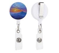 Sunrise Over A Mountain, porta badge retrattile, con clip e clip, per dottori, infermieri, studenti, impiegati