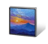 Sunrise over A Mountain, spilla unisex quadrata leggera, gioiello per abbigliamento, scialle e cappello