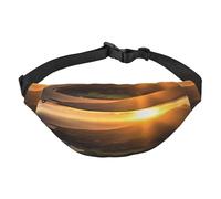 Sunrise Over Hawaii - Marsupio impermeabile da donna e da uomo, con tasche a 3 cerniere, per corsa e viaggi, nero, taglia unica, alla moda, nero, taglia unica, alla moda, Nero , Taglia unica, alla