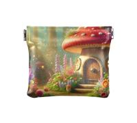 Sunrise - Portamonete da donna in pelle PU, motivo: coniglietto pasquale, Luce del giorno del cottage dei funghi, Taglia unica, Luce del giorno del cottage dei funghi