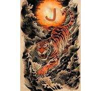 Sunrise Roar A Year of the Tiger J Monogram Initial Journal
