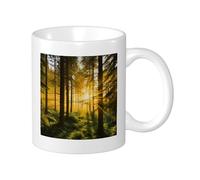 Sunrise Set Of Printing Mug Nature Sunshine Forest Botanical Tree Woodland Scenery verde arancione Porcellana lnsulated Tea Steeping Riutilizzabile Scrivania Famiglia dispensa biblioteca Tazza da