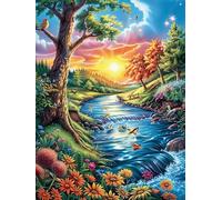 Sunrise Stream Puzzle 300 Pezzi Sfida Intellettuale Avanzata Fantasy Animal Plant Rompicapo Per Menti Acute Esercizio Cerebrale Stimolo Mentale Regalo Per Person 300 PCS