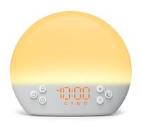 Sunrise Sveglia digitale per bambini, dimmerabile, luce notturna dimmerabile, 12 colori, macchina per il rumore bianco, 30 suoni rilassanti, timer, snooze, sveglia per camera da letto pesante
