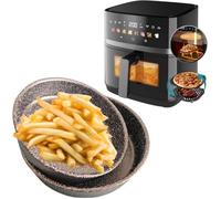 SUNRISE - Teglia Per Friggitrice Ad Aria Tegame In Alluminio Antiaderente per Friggitrici ad Aria Ruoto per Friggitrici Tortiera Per Friggitrice Ad Aria - Made In Italy - Tondo (18cm+20cm)