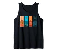 Sunrise to Moonlight Retro Vintage Coastal Landscape Canotta