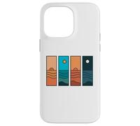 Sunrise to Moonlight Retro Vintage Coastal Landscape Custodia per iPhone 14 Pro Max