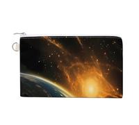Sunrise View of The Planet Earth from Space Custom Canvas Coin Purse Change Wallet Bag Small Makeup Bags for Men Women 19,1 x 11,7 cm, Stile:, Taglia unica, MHXYZHW