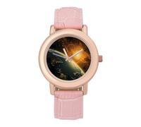 Sunrise View of The Planet Earth from Space Orologio da donna personalizzato alla moda cinturino morbido orologi da polso regali per compleanni San Valentino