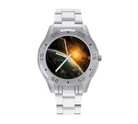Sunrise View of The Planet Earth from Space Orologio da uomo d'affari alla moda in acciaio inossidabile Orologi da polso personalizzati di facile lettura per le donne