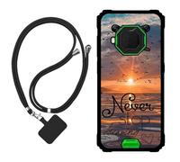 Sunrive Cover compatibile con Blackview BV6200 Plus,Custodia Case in molle matte Morbida Flessibile protettiva back Case(Mare,sole,gabbiani)+1x Cordino Universale