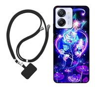 Sunrive Cover compatibile con Blackview Color 8,Custodia Case in molle matte Morbida Flessibile Antigraffio protettiva back Case(Rose,Farfalla,fiore)+1 x Cordino Universale